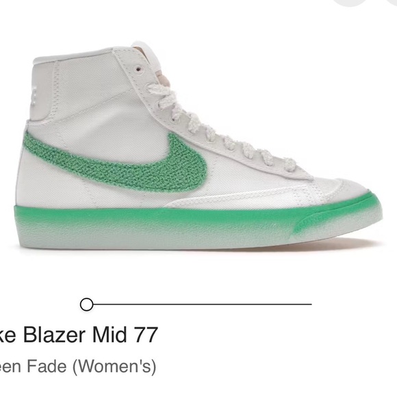 Nike Shoes - Nike Blazer Mid 77 Women's Sneakers - White and Green Fade